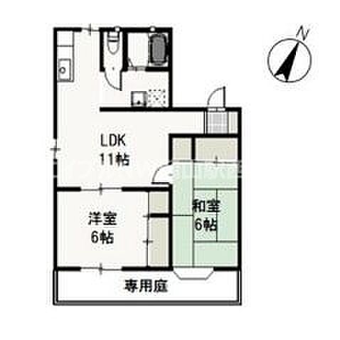 フォンテレオーネD棟 ｜岡山県岡山市北区岩井2丁目(賃貸アパート2LDK・2階・52.17㎡)の写真 その2