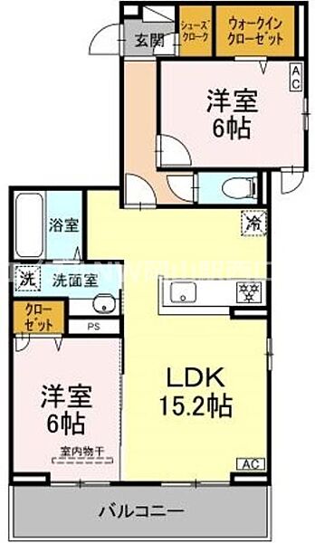 アルモ　ギオーネ ｜岡山県岡山市北区平田(賃貸アパート2LDK・2階・65.60㎡)の写真 その2