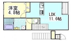 ラック南方  ｜ 岡山県岡山市北区南方4丁目（賃貸アパート1LDK・2階・41.36㎡） その2