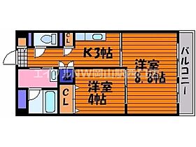 サンサイド山部II  ｜ 岡山県岡山市北区高柳東町（賃貸マンション2K・5階・38.22㎡） その2