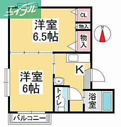 キャトルセゾン 2Kの間取図画像