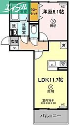 プラトーA 1LDKの間取図画像
