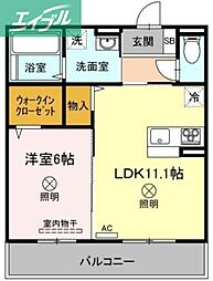 メゾン・ベル・フルール 1LDKの間取図画像