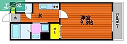 SunStage大和町 1Kの間取図画像