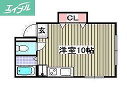 フレール津倉 ワンルームの間取図画像