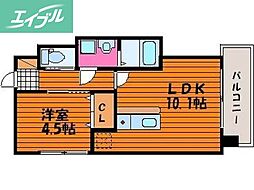 GrandE'terna岡山2 1LDKの間取図画像