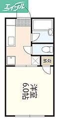 コーポプチ 1Kの間取図画像