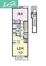 セレーノふくい弐番館 1LDKの間取図画像