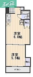 オークタウンマンション 2Kの間取図画像
