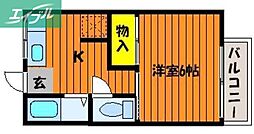 メゾン・ド・ソローニュ 1Kの間取図画像