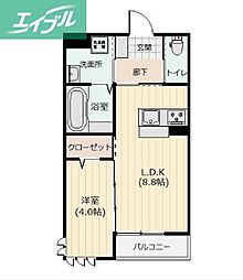 Rian 1LDKの間取図画像