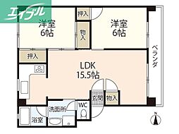 メゾン高崎 2LDKの間取図画像
