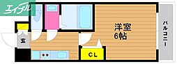 プレサンス岡山駅前 1Kの間取図画像
