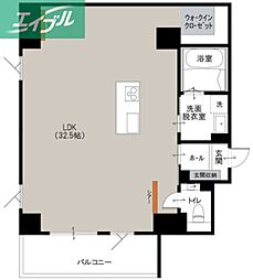 Via 蔵用 ワンルームの間取図画像