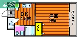 コザックス 1DKの間取図画像