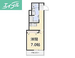 仮)北方新築アパート 1Kの間取図画像