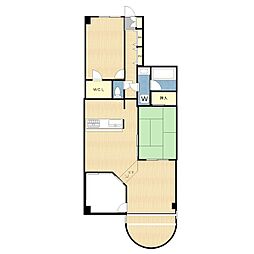 クレアハウス壱番館 2LDKの間取図画像