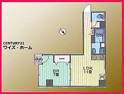 MAC小網町コート 1LDKの間取図画像
