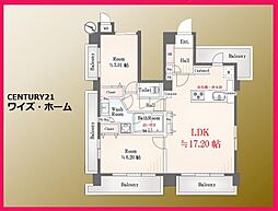 ヴィルヌーブ文京・根津 2LDKの間取図画像