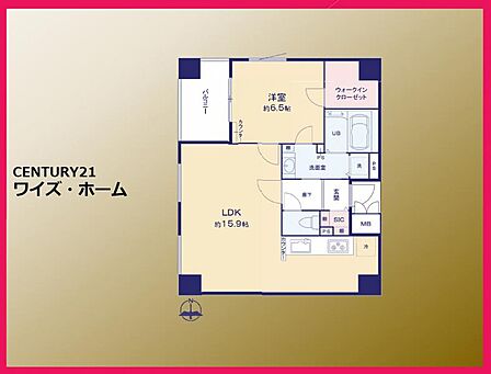 【間取り図】 1LDK