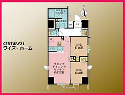 LIVCITY日暮里 2LDKの間取図画像