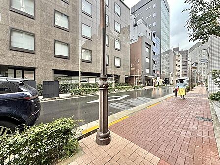 【前面道路】 レンガ敷で歩きやすい歩道が整備されています