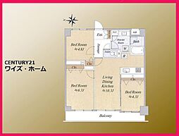 セザール北砂ガーデン 3LDKの間取図画像