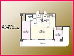 エクセルシオール港区海岸 2LDKの間取図画像