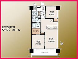 東陽町ハイホーム 2LDKの間取図画像