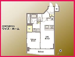 サンハイツ根岸 1LDKの間取図画像