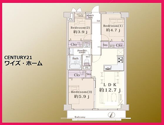 【間取り】3L...