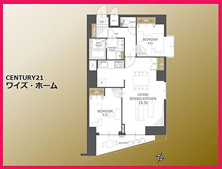 【間取り図】 2LDK