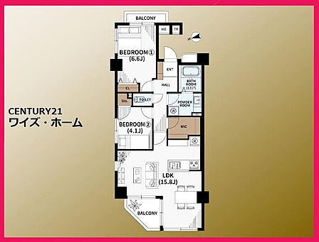 【間取り図】 2LDK