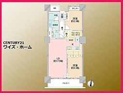 ウェルタワー深川 2LDKの間取図画像