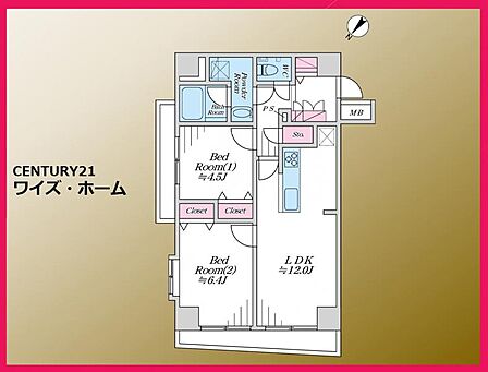 【間取り図】 2LDK