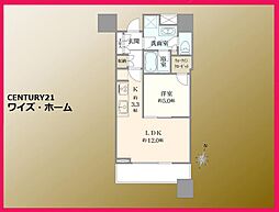 パークコート渋谷ザタワー 1LDKの間取図画像