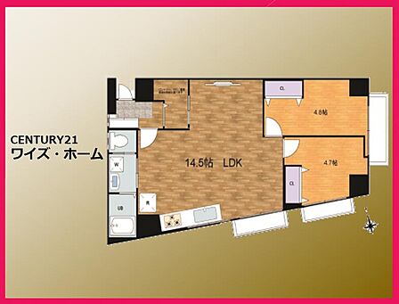【間取り図】2LDK