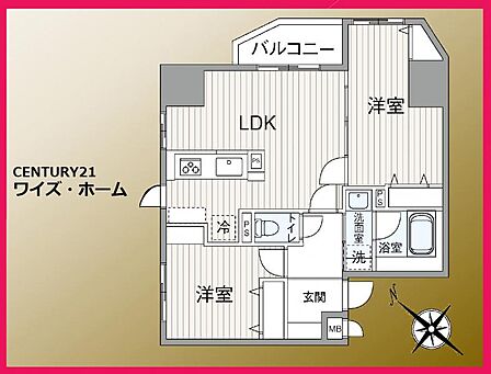 【間取り図】 2LDK