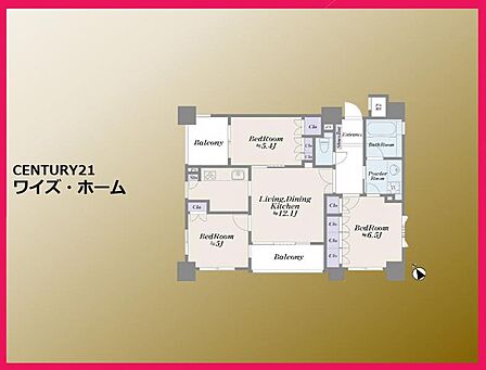 【間取り図】 3LDK