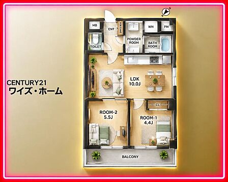 【間取り図】2LDK