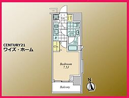 ピアース南麻布 1Kの間取図画像