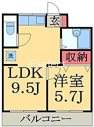 サンシティ末広 1LDKの間取図画像