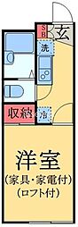 レオパレスプリマベーラ 1Kの間取図画像
