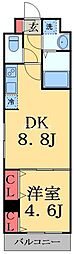 プリファード幕張 1DKの間取図画像