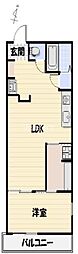 Like作草部2nd 1LDKの間取図画像