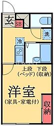 レオパレススペシャルステージA 1Kの間取図画像