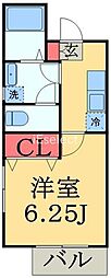 アヴェニール西千葉 1Kの間取図画像