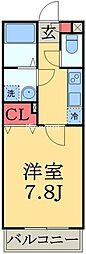 リブリ・OHNO 1Kの間取図画像