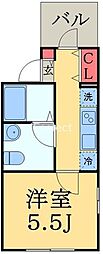 Fleurchiba 1Kの間取図画像