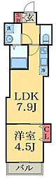 Anjour 1DKの間取図画像